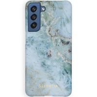 Selencia Maya Fashion Backcover Samsung Galaxy S21 FE - Marble Blue