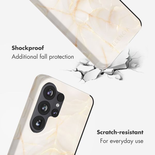 Selencia Vivid Back Cover with MagSafe Samsung Galaxy S26 Ultra - Golden Beige Marble