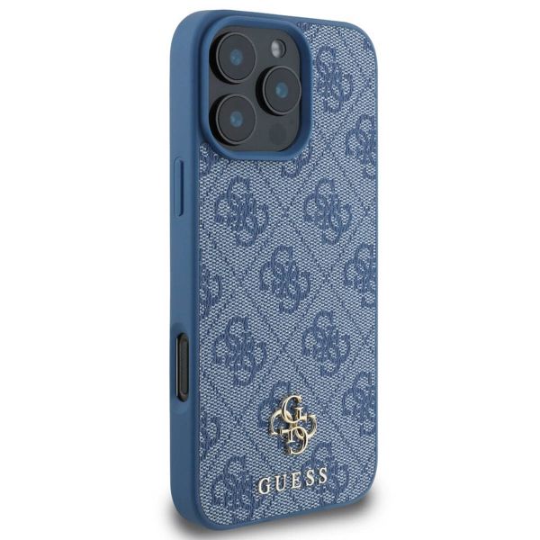 Guess 4G Metal Logo Backcover MagSafe Apple iPhone 16 Pro - Blauw