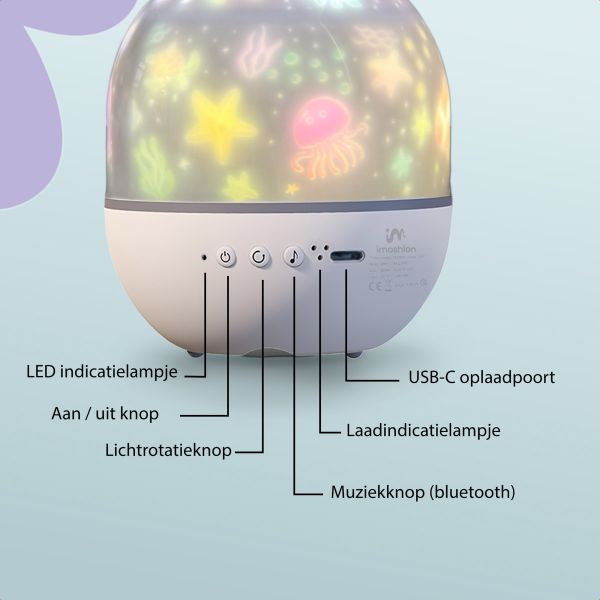 imoshion Dreamlight Nachtlamp Projector met Speaker - 10 projectierollen - Wit