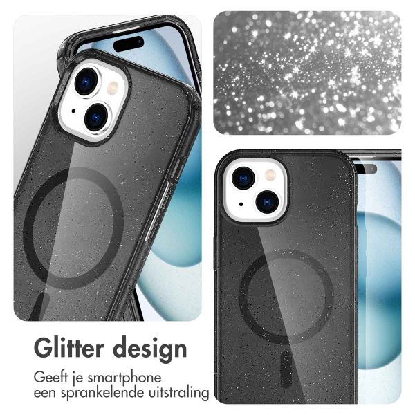imoshion Sparkle Backcover met MagSafe Apple iPhone 15 - Glitter Zwart