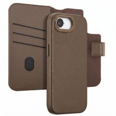 Accezz 2-in-1 Leather Bookcase with MagSafe Apple iPhone 17e / 16e - Coffee Brown