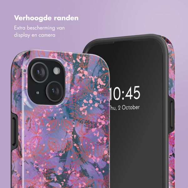 Selencia Vivid Backcover met MagSafe Apple iPhone 15 - Fresh Paint Flower Orange