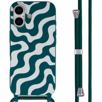 imoshion Siliconen design hoesje met koord Apple iPhone 17 - Petrol Green Groovy
