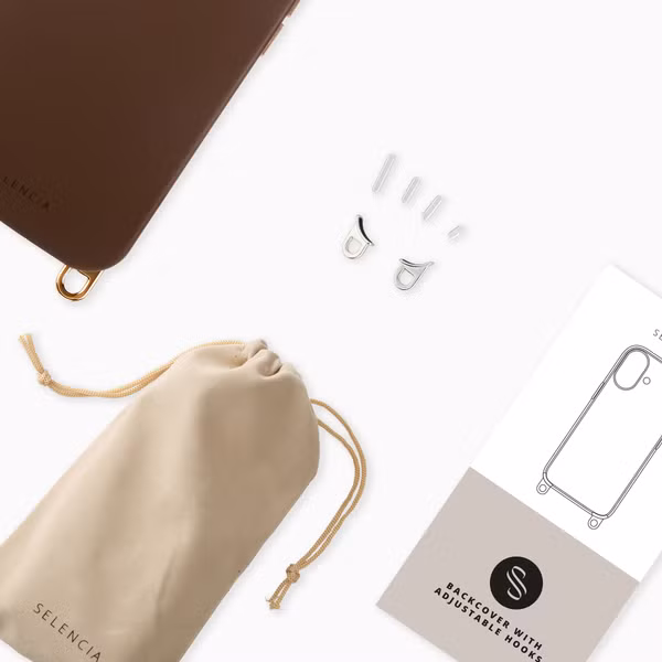 Selencia Rivièra MagSafe Backcover met afneembare haakjes iPhone 12 / 12 Pro - Choco Brown