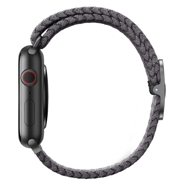 Uniq Aspen Braided bandje Apple Watch Series 1 t/m 9 / SE (38/40/41 mm) | Series 10 / 11 (42 mm) - Granite Grey