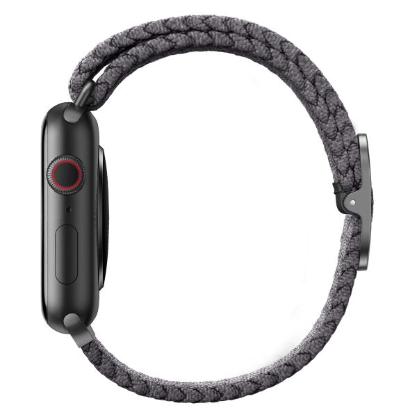 Uniq Aspen Braided bandje Apple Watch Series 1 t/m 9 / SE (38/40/41 mm) | Series 10 (42 mm) - Granite Grey