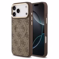 Guess Classic 4G Logo Backcover met MagSafe Apple iPhone 17 Pro - Bruin