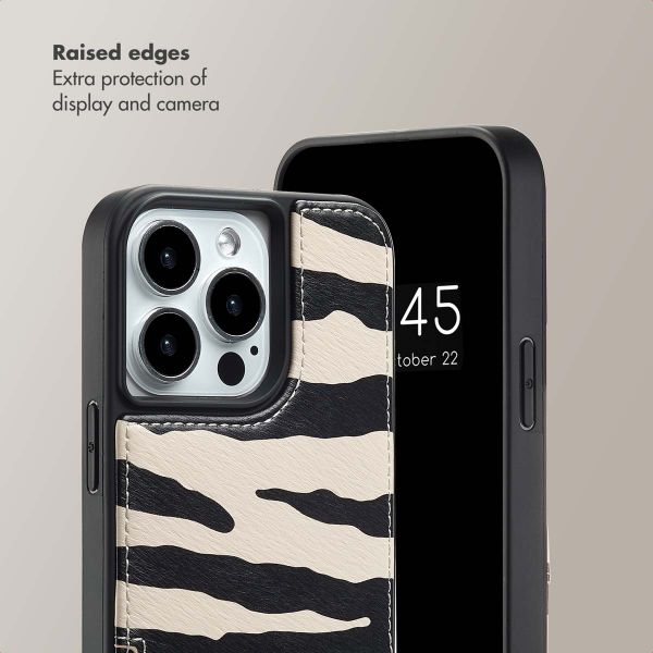 Selencia Nova Phone Case with Cord and Card Holder Apple iPhone 13 Pro - Zazzy Zebra