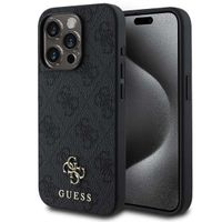 Guess 4G Metal Logo Backcover MagSafe Apple iPhone 15 Pro - Zwart