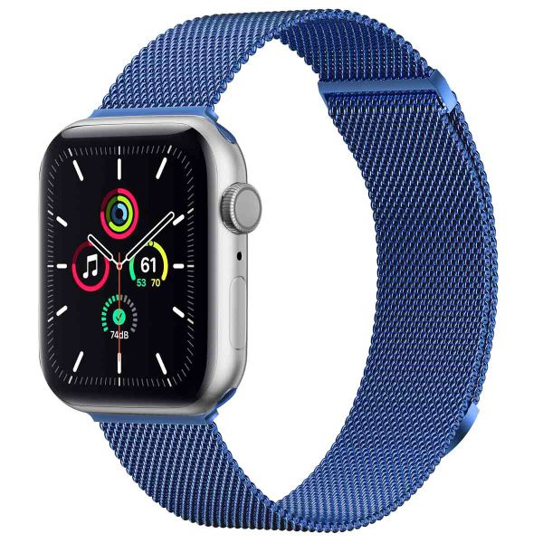 imoshion Milanees magnetisch bandje Apple Watch Series 1 - 11 / SE / Ultra (44/45/46/49 mm) - Maat M - Blauw