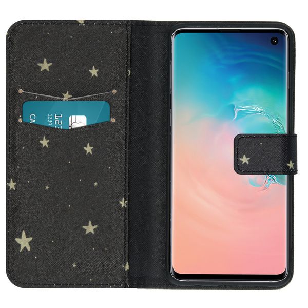 imoshion Design Softcase Bookcase Samsung Galaxy S10 - Stars Gold