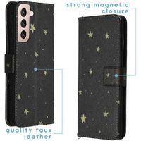 imoshion Design Softcase Bookcase Samsung Galaxy S21 - Stars Gold