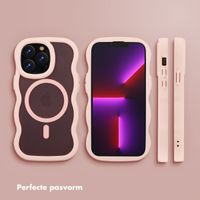 Selencia Wavy Backcover met MagSafe Apple iPhone 13 Pro - Soft Pink