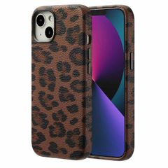 Selencia Sabi Backcover Panterprint met MagSafe Apple iPhone 13 - Mocha Brown