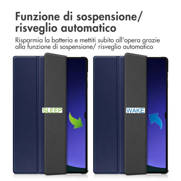 imoshion Trifold Bookcase Samsung Galaxy Tab S10 Ultra / Tab S9 Ultra - Donkerblauw
