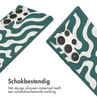 imoshion Siliconen design hoesje met koord Samsung Galaxy S23 Ultra - Petrol Green Groovy