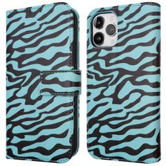 imoshion Design Bookcase Apple iPhone 12 (Pro) - Black Blue Stripes