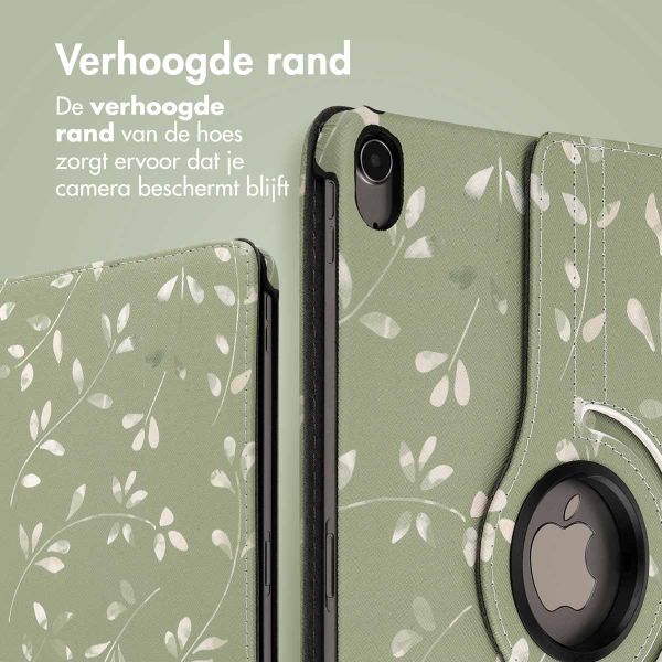 imoshion 360° Draaibare Design Bookcase Apple iPad Air 5 (2022) / Air 4 (2020) - Green Flowers