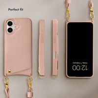 Selencia Nova Phone Case with Cord and Card Holder Apple iPhone 17 - Dusty Rose