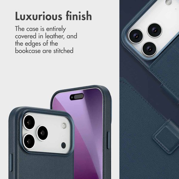 Accezz 2-in-1 Leather Bookcase with MagSafe Apple iPhone 17 Pro Max - Nightfall Blue