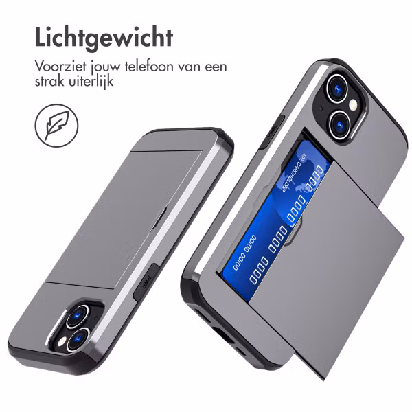 imoshion Backcover met pasjeshouder Apple iPhone 15 - Grijs