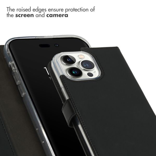 Selencia Genuine Leather Book Case Apple iPhone 14 Pro Max - Black