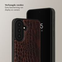 Selencia Nova Croco Telefoonhoes met Koord en Pashouder Samsung Galaxy A57 (5G) - Choco Brown