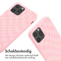 imoshion Siliconen design hoesje met koord iPhone 12 (Pro) - Retro Pink