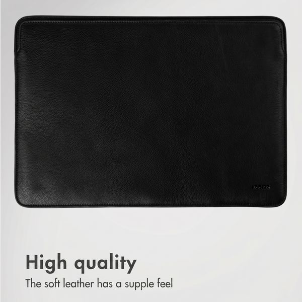 Accezz Leather laptop sleeve 13 inch - Black
