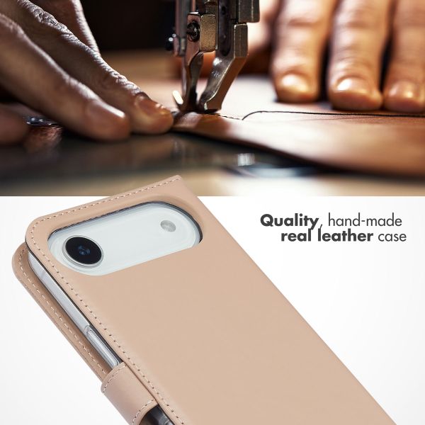 Selencia Genuine Leather Book Case Apple iPhone Air - Dusty Pink