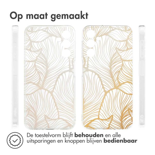 imoshion Design hoesje Samsung Galaxy A25 (5G) - Golden Leaves Transparant
