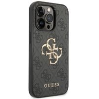 Guess 4G Metal Logo Backcover iPhone 14 Pro - Grijs