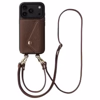 Selencia Sera Telefoonhoes met Koord en Envelop Pashouder Apple iPhone 18 Pro / 17 Pro - Chocolate Brown