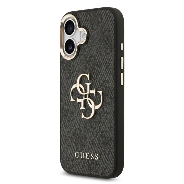 Guess 4G Metal Logo Backcover Apple iPhone 17 - Gold Edge - Black