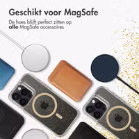 imoshion Clear Glitter Backcover met MagSafe Apple iPhone 15 Pro - Goud