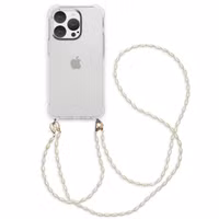 imoshion Backcover met koord + armband - Parels iPhone 15 Pro - Transparant