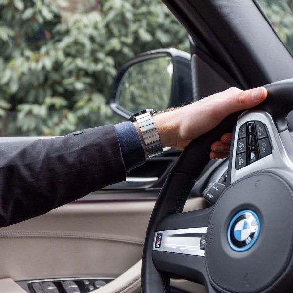 Selencia Stalen magnetisch bandje Apple Watch Series 1 t/m 9 / SE (38/40/41 mm) | Series 10 / 11 (42 mm) - Zilver