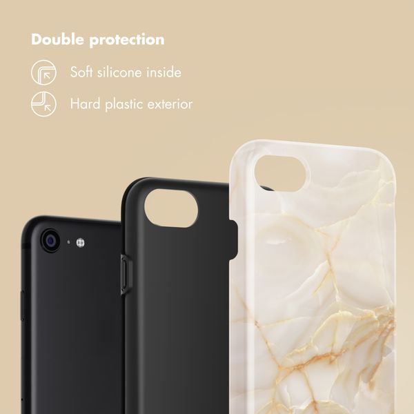Selencia Vivid Back Cover Apple iPhone SE (2022 / 2020) / 8 / 7 / 6(s) - Golden Beige Marble