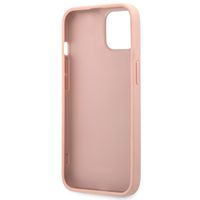 Guess 4G Metal Logo Saffiano Backcover Apple iPhone 13 Mini - Roze