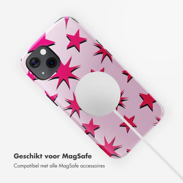 Selencia Vivid Tough Backcover met MagSafe iPhone 13 - Stars Rubine Red Light Pink