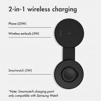 imoshion 2-in-1 Wireless Travel Charger 25W - Smartphone / Earbuds / Samsung Watch - Qi2.2 - Black