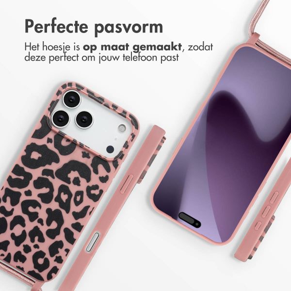 imoshion Siliconen design hoesje met koord Apple iPhone 17 Pro Max - Animal Pink