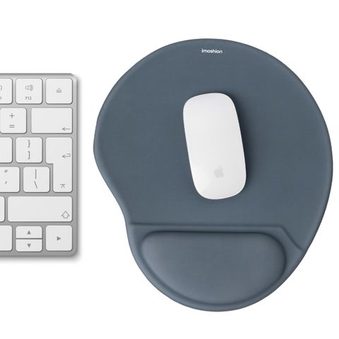 imoshion Ergonomische muismat - Muismat met polssteun - 30 x 25 cm - Seal Blue
