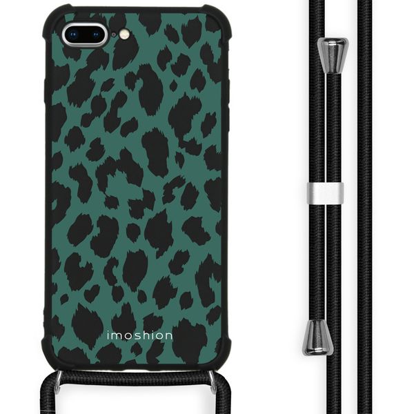 imoshion Design hoesje met koord iPhone 8 Plus / 7 Plus - Luipaard - Groen / Zwart