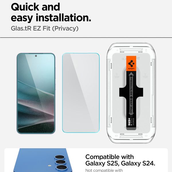 Spigen GLAStR Privacy EZ Fit Screenprotector + Applicator Samsung Galaxy S24 / S25