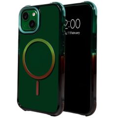 Selencia Gradient Backcover met MagSafe Apple iPhone 13 - Groen / Bruin