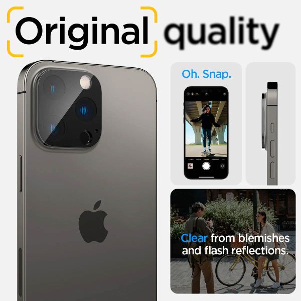 Spigen GLAStR Camera Protector Glas 2 Pack Apple iPhone 14 Pro / 14 Pro Max - Zwart
