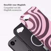 Selencia Vivid Backcover met MagSafe Apple iPhone 16e - Wavy Swirl Pink Plum