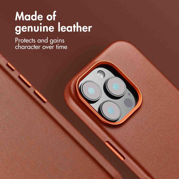 Accezz Leather Back Cover with MagSafe Apple iPhone 16 Pro - Sienna Brown